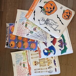 Vintage Klingers Halloween Window Decorations - Reuseable- 6 Sheets NEW